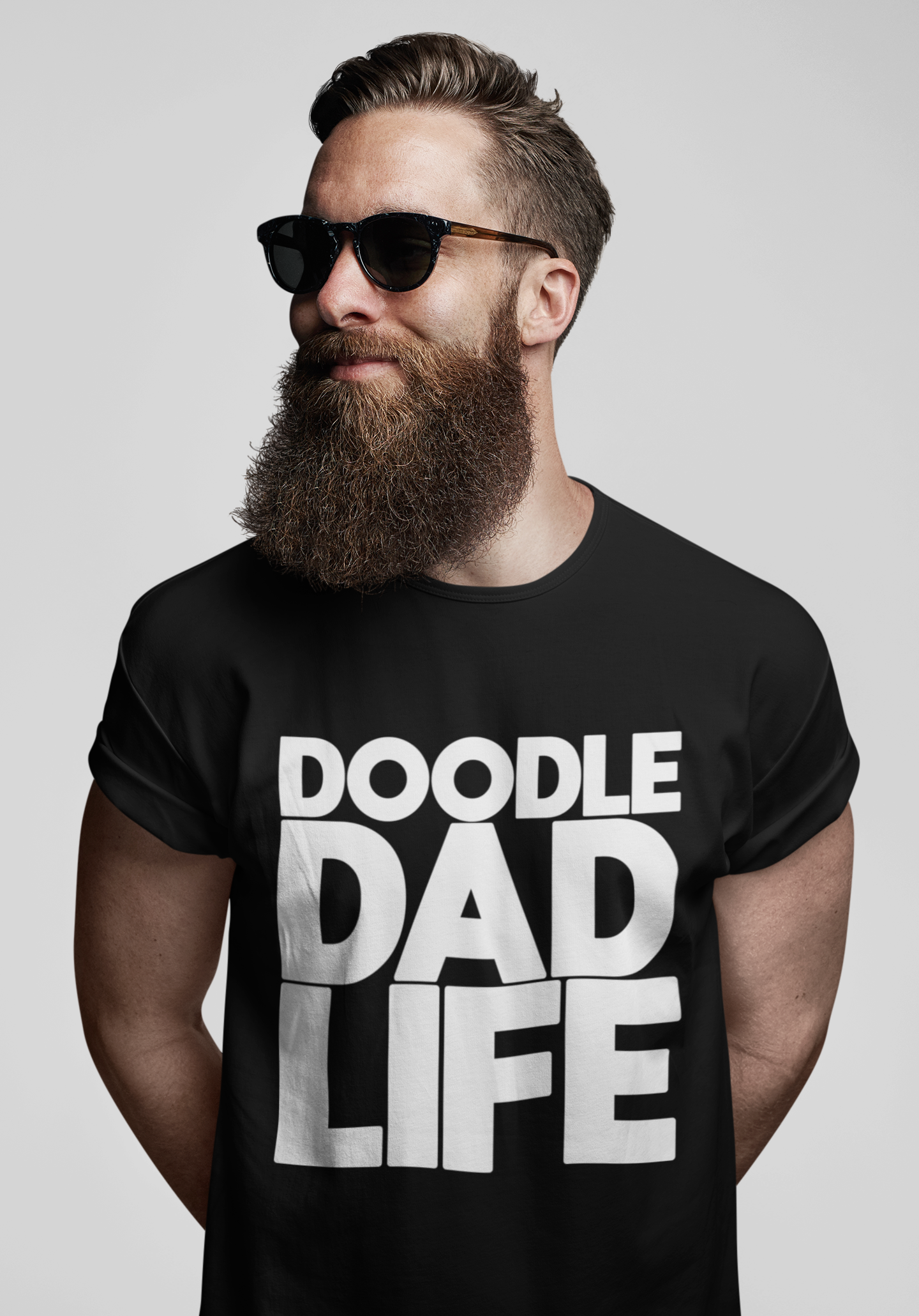 Black Doodle Dad Life Premium Unisex Crewneck T-shirt | Bella + Canvas 3001